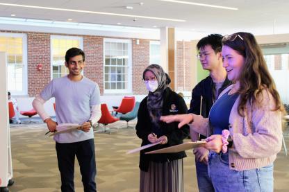 Students standing and talking