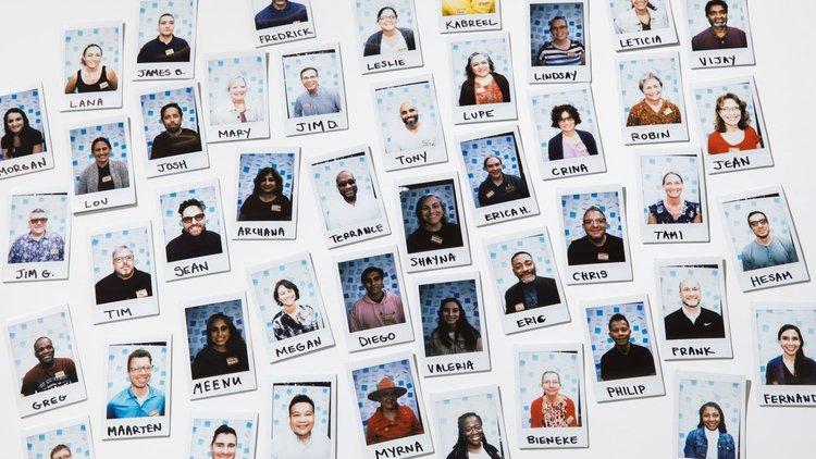 Polaroid photos on a table